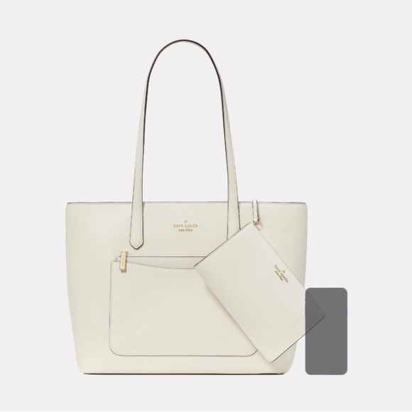 kate spade “Staci” Large Tote Set in Meringue NWT. - Picture 8 of 12
